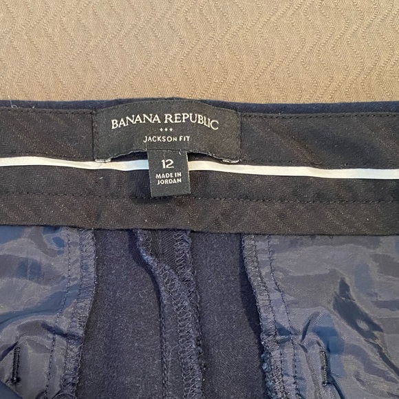 Banana Republic Rare Jackson fit navy blue ankle slacks office GUC 12 - Picture 2 of 6